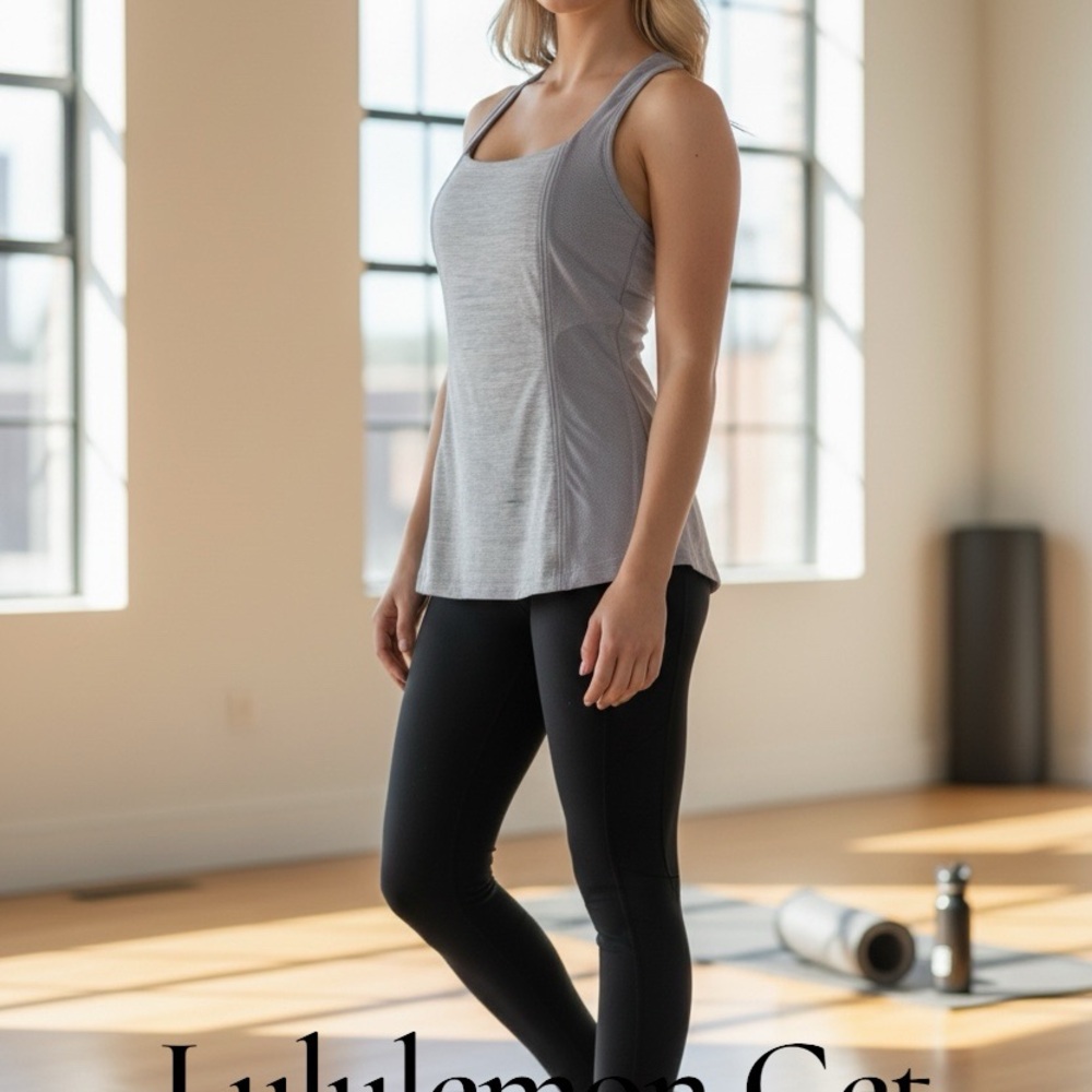 Lululemon Athletica Heather Grey get fit tank.